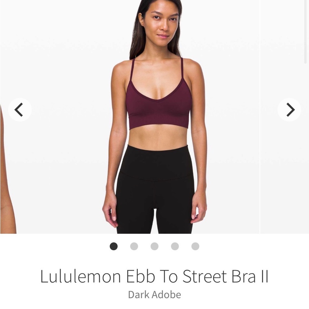 Lululemon Ebb to‎ Street bra Yoga Burgundy Bralette